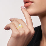 Tasia 14K Yellow Gold Oval Lab Grown Diamond Engagement Ring - 3.4 Ct
