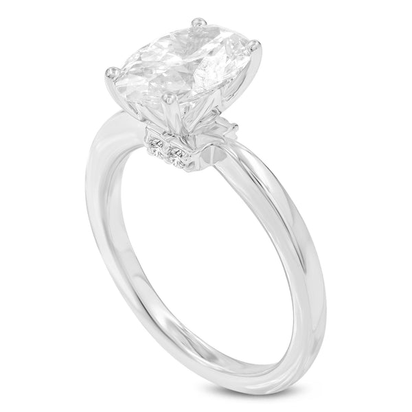 Livia 14K White Gold Oval Lab Grown Diamond Hidden Halo Engagement Ring - 2.24 Ct