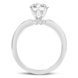 Certified Oval Cut Lab Grown Diamond (2.24 ctw) Hidden Halo Ring in 14K White Gold