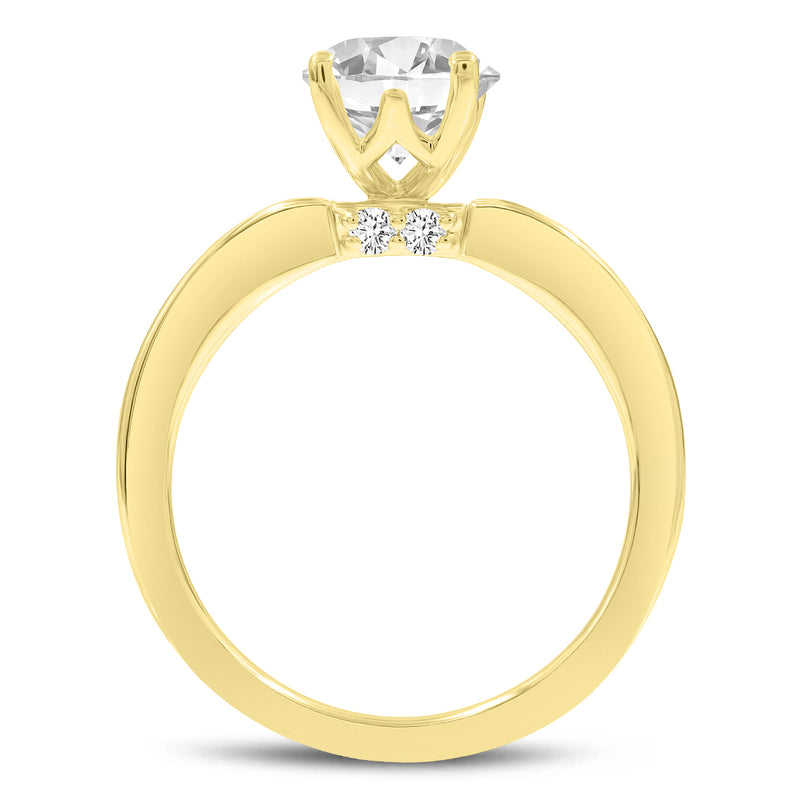 Livia 14K Yellow Gold Oval Lab Grown Diamond Hidden Halo Engagement Ring - 2.25 Ct