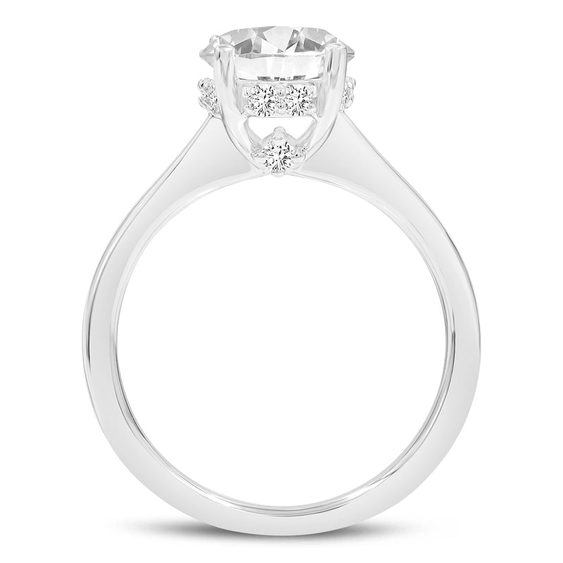 Hera 14K White Gold Oval Cut Lab Grown Diamond Hidden Halo Ring - 3 Ct