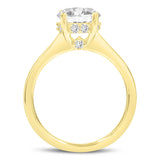 Hera 14K Yellow Gold Oval Cut Lab Grown Diamond Hidden Halo Ring - 3 Ct