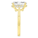 Hera 14K Yellow Gold Oval Cut Lab Grown Diamond Hidden Halo Ring - 3 Ct