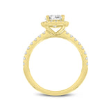 Laurentia 14K Yellow Gold Oval Lab Grown Diamond Halo Engagement Ring - 1.95 Ct