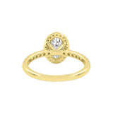 Laurentia 14K Yellow Gold Oval Lab Grown Diamond Halo Engagement Ring - 1.95 Ct