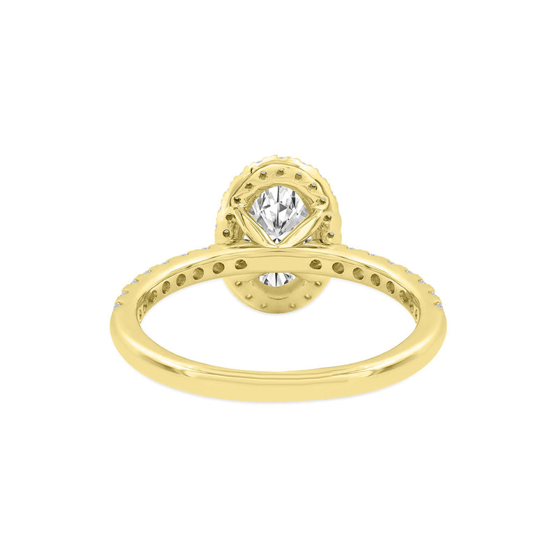 Laurentia 14K Yellow Gold Oval Lab Grown Diamond Halo Engagement Ring - 1.96 Ct