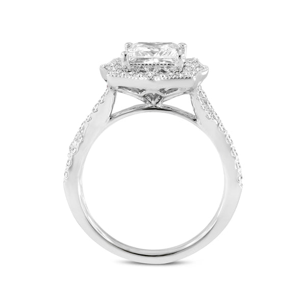 Milena 14K White Gold Princess Cut Lab Grown Diamond Halo Engagement Ring - 2.45 Ct