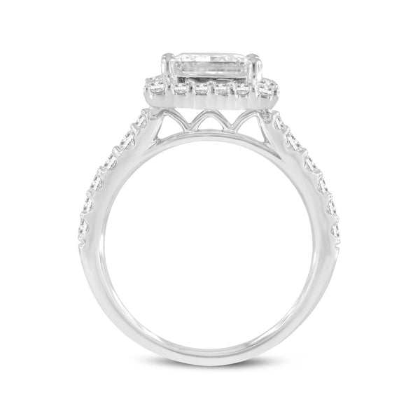 Raya 14K White Gold Princess Cut Lab Grown Diamond Halo Engagement Ring - 2.59 Ct