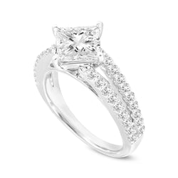 Silvia 14K White Gold Princess Cut Lab Grown Diamond Engagement Ring - 2.6 Ct