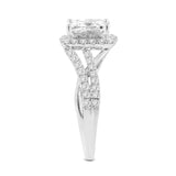Vesela 14K White Gold Princess Cut Lab Grown Diamond Halo Engagement Ring - 2.65 Ct