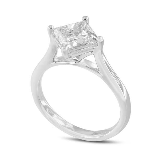 Elitsa 14K White Gold Princess Cut Lab Grown Diamond Solitaire Engagement Ring - 2.16 Ct