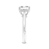 Genoveva 14K White Gold Princess Cut Lab Grown Diamond Hidden Halo Engagement Ring - 2.2 Ct