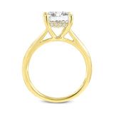 Genoveva 14K Yellow Gold Princess Cut Lab Grown Diamond Hidden Halo Engagement Ring - 2.2 Ct