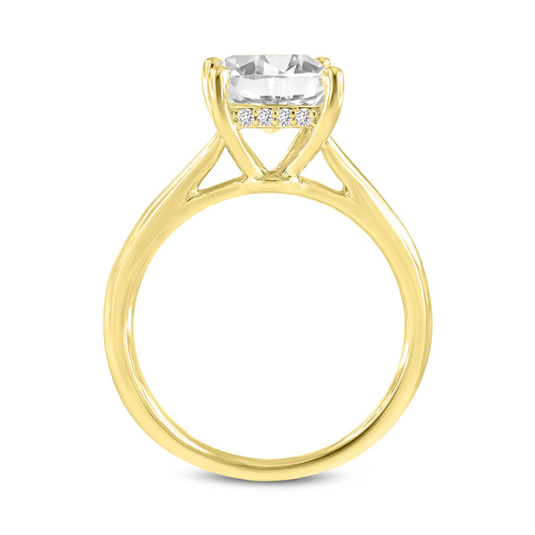 Genoveva 14K Yellow Gold Princess Cut Lab Grown Diamond Hidden Halo Engagement Ring - 2.24 Ct