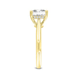 Genoveva 14K Yellow Gold Princess Cut Lab Grown Diamond Hidden Halo Engagement Ring - 2.2 Ct
