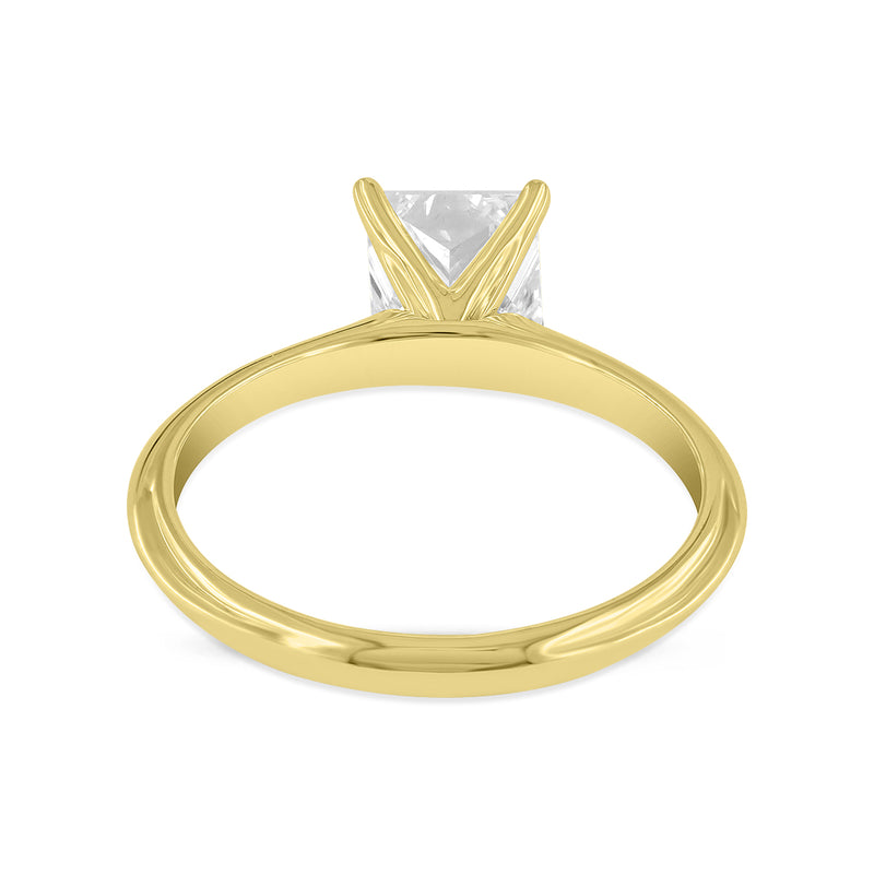 Rhea Princess 14K Yellow Gold Princess Cut Lab Grown Diamond Classic Solitaire Ring - 1.25 Ct
