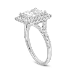 Katerina 14K White Gold Princess Cut Lab Grown Diamond Halo Engagement Ring - 3.77 Ct