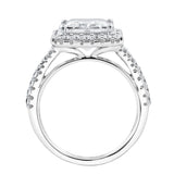Katerina 14K White Gold Princess Cut Lab Grown Diamond Halo Engagement Ring - 3.7 Ct