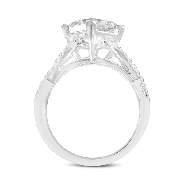 Lilya 14K White Gold Princess Cut Lab Grown Diamond Engagement Ring - 3.56 Ct