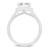 Magdalena 14K White Gold Princess Cut Lab Grown Diamond Halo Engagement Ring - 2.4 Ct