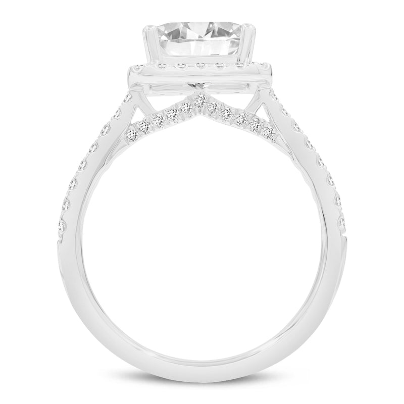 Magdalena 14K White Gold Princess Cut Lab Grown Diamond Halo Engagement Ring - 2.46 Ct