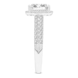 Violeta 14K White Gold Princess Cut Lab Grown Diamond Halo Engagement Ring - 2.6 Ct