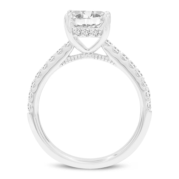 Aneliya 14K White Gold Princess Cut Lab Grown Diamond Hidden Halo Engagement Ring - 1.95 Ct