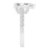 Iris 14K White Gold Pear Shaped Lab Grown Diamond Hidden Halo Ring - 2.7 Ct