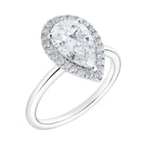 Lyra 14K White Gold Pear Shaped Lab Grown Diamond Halo Ring - 1.9 Ct