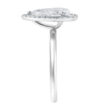Lyra 14K White Gold Pear Shaped Lab Grown Diamond Halo Ring - 1.9 Ct