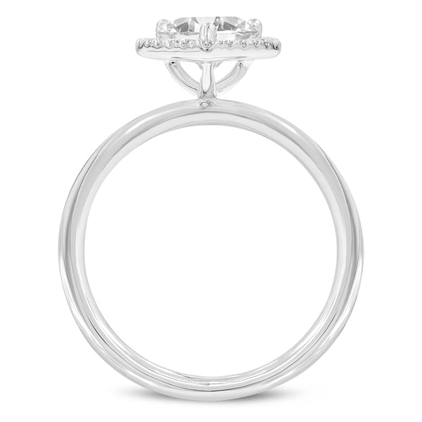 Certified Pear Shaped Lab Grown Diamond (1.96 ctw) Halo Ring in 14K White Gold