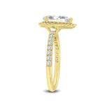 Farah 14K Yellow Gold Pear Lab Grown Diamond Halo Engagement Ring - 1.92 Ct