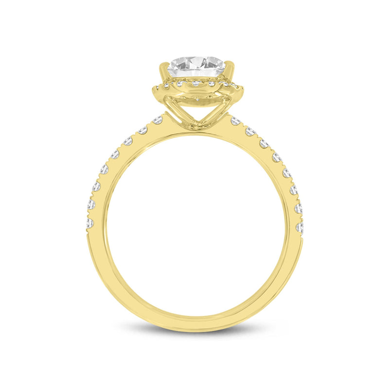 Farah 14K Yellow Gold Pear Lab Grown Diamond Halo Engagement Ring - 1.92 Ct