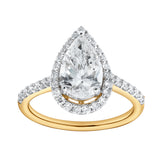Hana 14K Yellow Gold Pear Lab Grown Diamond Halo Engagement Ring - 2.45 Ct