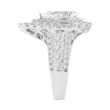 Augusta 14K White Gold Pear Lab Grown Diamond Halo Engagement Ring - 4.65 Ct