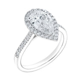 Athena 14K White Gold Pear Lab Grown Diamond Halo Engagement Ring - 2.2 Ct