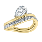 Selena Silk Wave 1.4 Ct Pear Lab Grown Diamond Engagement Ring in 14K Yellow Gold