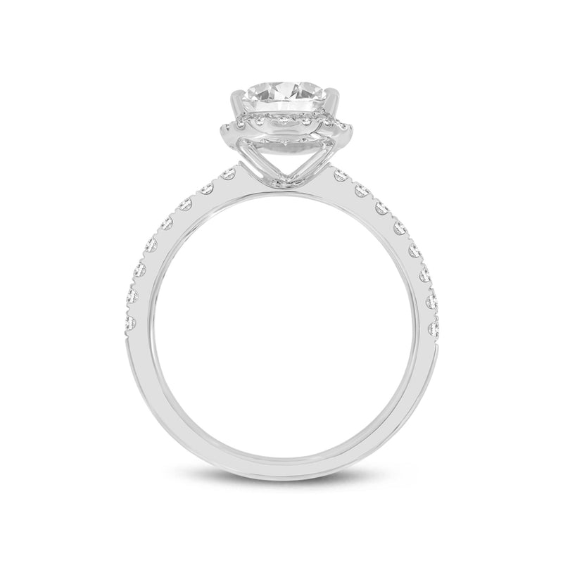 Noor 14K White Gold Pear Lab Grown Diamond Halo Engagement Ring - 2.01 Ct