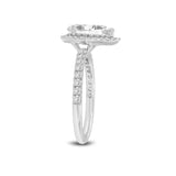 Noor 14K White Gold Pear Lab Grown Diamond Halo Engagement Ring - 2 Ct