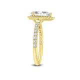 Noor 14K Yellow Gold Pear Lab Grown Diamond Halo Engagement Ring - 2.0 Ct