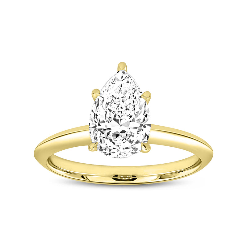 Ava 14K Yellow Gold Pear Lab Grown Diamond Solitaire Ring - 1.51 Ct