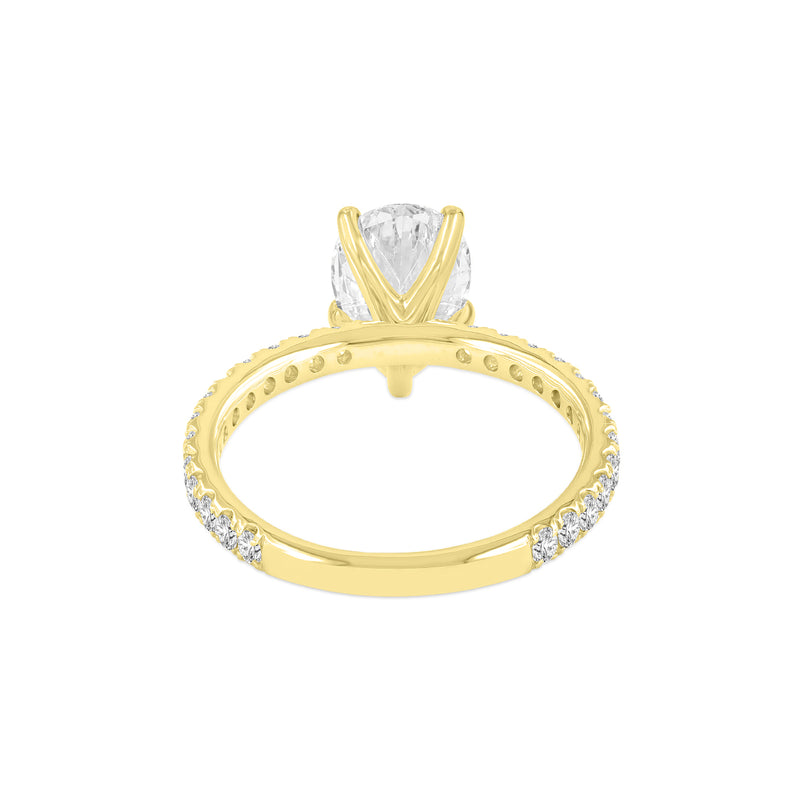 Rania 14K Yellow Gold Pear Lab Grown Diamond Hidden Halo Engagement Ring - 1.98 Ct