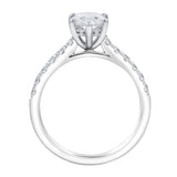 Rasha 14K White Gold Pear Lab Grown Diamond Hidden Halo Engagement Ring - 2 Ct