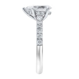 Rasha 14K White Gold Pear Lab Grown Diamond Hidden Halo Engagement Ring - 2 Ct