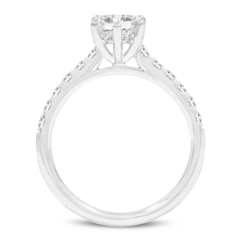 Rasha 14K White Gold Pear Lab Grown Diamond Hidden Halo Engagement Ring - 2.01 Ct