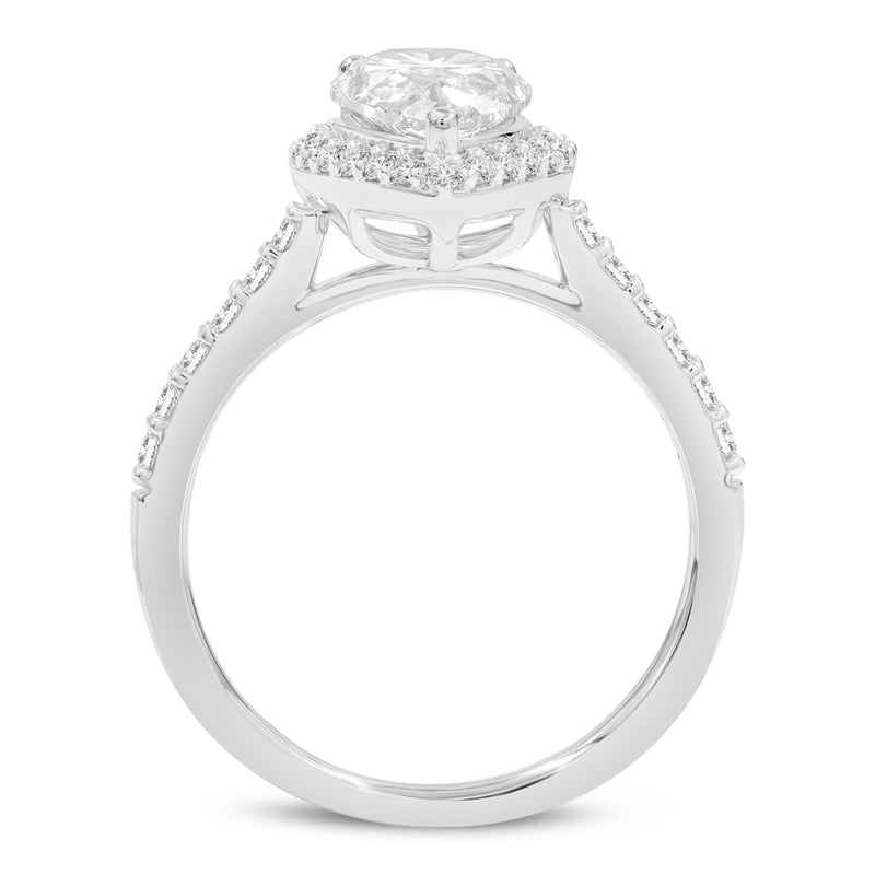 Yasmin 14K White Gold Pear Lab Grown Diamond Halo Engagement Ring - 2.23 Ct