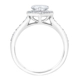 Amani 14K White Gold Pear Lab Grown Diamond Halo Engagement Ring - 2.45 Ct