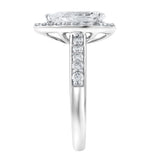 Amani 14K White Gold Pear Lab Grown Diamond Halo Engagement Ring - 2.45 Ct