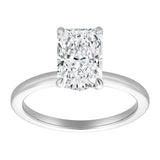 Tia 14K White Gold Radiant Lab Grown Diamond Hidden Halo Ring - 2.1 Ct