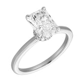 Tia 14K White Gold Radiant Lab Grown Diamond Hidden Halo Ring - 2.1 Ct